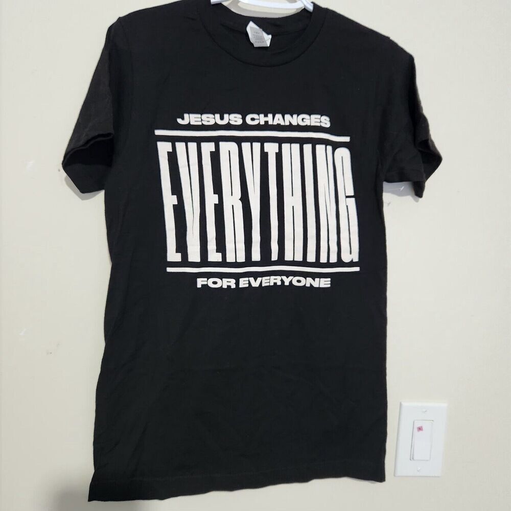 Tultex Tshirt Unisex Size Small Black Logo Jesus Changes Everything For Everyone